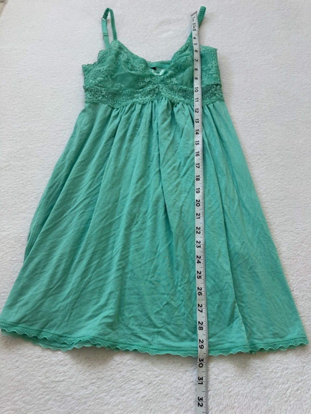 INC International Concepts Mint Green Lace-Trim Chemise - Picture 3 of 8